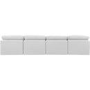  Manufacturer Color_White -- Indulge 140" White Linen Textured Fabric Upholstered 4 pc Armless Modular Sofa IMAGE 3
