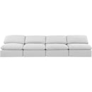  Manufacturer Color_White -- Indulge 140" White Linen Textured Fabric Upholstered 4 pc Armless Modular Sofa IMAGE 4