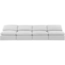 Meridian Indulge White Linen Textured Fabric Modular Sofa IMAGE 4