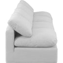  Manufacturer Color_White -- Indulge 140" White Linen Textured Fabric Upholstered 4 pc Armless Modular Sofa IMAGE 5