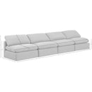 Meridian Indulge White Linen Textured Fabric Modular Sofa IMAGE 7