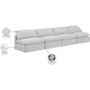 Meridian Indulge White Linen Textured Fabric Modular Sofa IMAGE 8