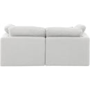  Manufacturer Color_White -- Indulge 70" White Linen Textured Fabric Upholstered 2 pc Modular Loveseat IMAGE 3