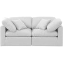  Manufacturer Color_White -- Indulge 70" White Linen Textured Fabric Upholstered 2 pc Modular Loveseat IMAGE 4