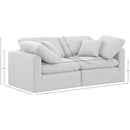  Manufacturer Color_White -- Indulge 70" White Linen Textured Fabric Upholstered 2 pc Modular Loveseat IMAGE 8
