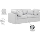  Manufacturer Color_White -- Indulge 70" White Linen Textured Fabric Upholstered 2 pc Modular Loveseat IMAGE 9