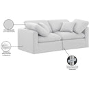 Meridian Indulge White Linen Textured Fabric Modular Sofa IMAGE 9