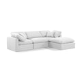  Manufacturer Color_White -- Indulge 105" White Linen Textured Fabric Upholstered 4 pc Modular Sectional IMAGE 1