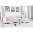  Manufacturer Color_White -- Indulge 105" White Linen Textured Fabric Upholstered 4 pc Modular Sectional IMAGE 2