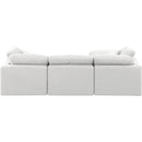  Manufacturer Color_White -- Indulge 105" White Linen Textured Fabric Upholstered 4 pc Modular Sectional IMAGE 3