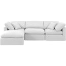  Manufacturer Color_White -- Indulge 105" White Linen Textured Fabric Upholstered 4 pc Modular Sectional IMAGE 4