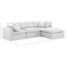 Meridian Indulge White Linen Textured Fabric Modular Sectional IMAGE 8