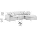 Meridian Indulge White Linen Textured Fabric Modular Sectional IMAGE 9