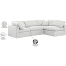  Manufacturer Color_White -- Indulge 105" White Linen Textured Fabric Upholstered 4 pc Modular Sectional IMAGE 10