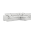  Manufacturer Color_White -- Indulge 105" White Linen Textured Fabric Upholstered 4 pc Modular Sectional IMAGE 1