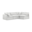 Manufacturer Color_White -- Indulge 105" White Linen Textured Fabric Upholstered 4 pc Modular Sectional IMAGE 1