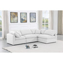  Manufacturer Color_White -- Indulge 105" White Linen Textured Fabric Upholstered 4 pc Modular Sectional IMAGE 2