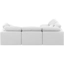  Manufacturer Color_White -- Indulge 105" White Linen Textured Fabric Upholstered 4 pc Modular Sectional IMAGE 3