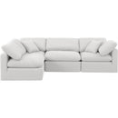  Manufacturer Color_White -- Indulge 105" White Linen Textured Fabric Upholstered 4 pc Modular Sectional IMAGE 4