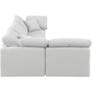  Manufacturer Color_White -- Indulge 105" White Linen Textured Fabric Upholstered 4 pc Modular Sectional IMAGE 5