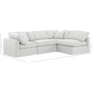  Manufacturer Color_White -- Indulge 105" White Linen Textured Fabric Upholstered 4 pc Modular Sectional IMAGE 9