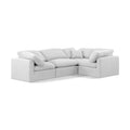  Manufacturer Color_White -- Indulge 105" White Linen Textured Fabric Upholstered 4 pc Modular Sectional IMAGE 1