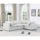  Manufacturer Color_White -- Indulge 105" White Linen Textured Fabric Upholstered 4 pc Modular Sectional IMAGE 2
