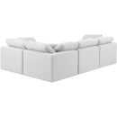  Manufacturer Color_White -- Indulge 105" White Linen Textured Fabric Upholstered 4 pc Modular Sectional IMAGE 3