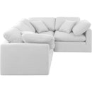  Manufacturer Color_White -- Indulge 105" White Linen Textured Fabric Upholstered 4 pc Modular Sectional IMAGE 4