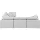  Manufacturer Color_White -- Indulge 105" White Linen Textured Fabric Upholstered 4 pc Modular Sectional IMAGE 5