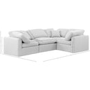 Meridian Indulge White Linen Textured Fabric Modular Sectional IMAGE 9