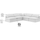  Manufacturer Color_White -- Indulge 105" White Linen Textured Fabric Upholstered 5 pc Modular Sectional IMAGE 10