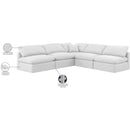  Meridian Indulge 105" White Linen Textured Fabric Upholstered 5 pc Modular Sectional IMAGE 10