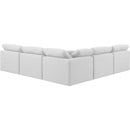 Manufacturer Color_White -- Indulge 105" White Linen Textured Fabric Upholstered 5 pc Modular Sectional IMAGE 3