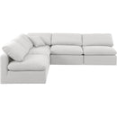 Meridian Indulge White Linen Textured Fabric Modular Sectional IMAGE 4
