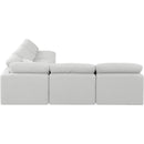  Manufacturer Color_White -- Indulge 105" White Linen Textured Fabric Upholstered 5 pc Modular Sectional IMAGE 5