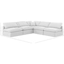  Manufacturer Color_White -- Indulge 105" White Linen Textured Fabric Upholstered 5 pc Modular Sectional IMAGE 9