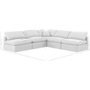 Meridian Indulge White Linen Textured Fabric Modular Sectional IMAGE 9
