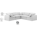  Manufacturer Color_White -- Indulge 105" White Linen Textured Fabric Upholstered 5 pc Modular Sectional IMAGE 10