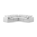  Manufacturer Color_White -- Indulge 105" White Linen Textured Fabric Upholstered 5 pc Modular Sectional IMAGE 1