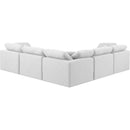  Manufacturer Color_White -- Indulge 105" White Linen Textured Fabric Upholstered 5 pc Modular Sectional IMAGE 3