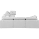  Manufacturer Color_White -- Indulge 105" White Linen Textured Fabric Upholstered 5 pc Modular Sectional IMAGE 5