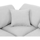 Manufacturer Color_White -- Indulge 105" White Linen Textured Fabric Upholstered 5 pc Modular Sectional IMAGE 7