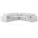 Meridian Indulge White Linen Textured Fabric Modular Sectional IMAGE 9