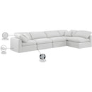 Meridian Indulge White Linen Textured Fabric Modular Sectional IMAGE 10