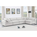  Manufacturer Color_White -- Indulge 140" White Linen Textured Fabric Upholstered 5 pc Modular Sectional IMAGE 2