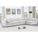 Meridian Indulge White Linen Textured Fabric Modular Sectional IMAGE 2