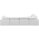  Manufacturer Color_White -- Indulge 140" White Linen Textured Fabric Upholstered 5 pc Modular Sectional IMAGE 3