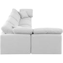  Manufacturer Color_White -- Indulge 140" White Linen Textured Fabric Upholstered 5 pc Modular Sectional IMAGE 5