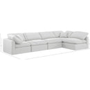 Meridian Indulge White Linen Textured Fabric Modular Sectional IMAGE 9